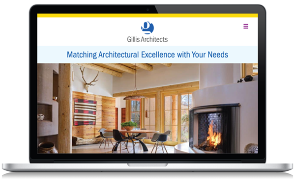 Gillis Architects website on a laptop