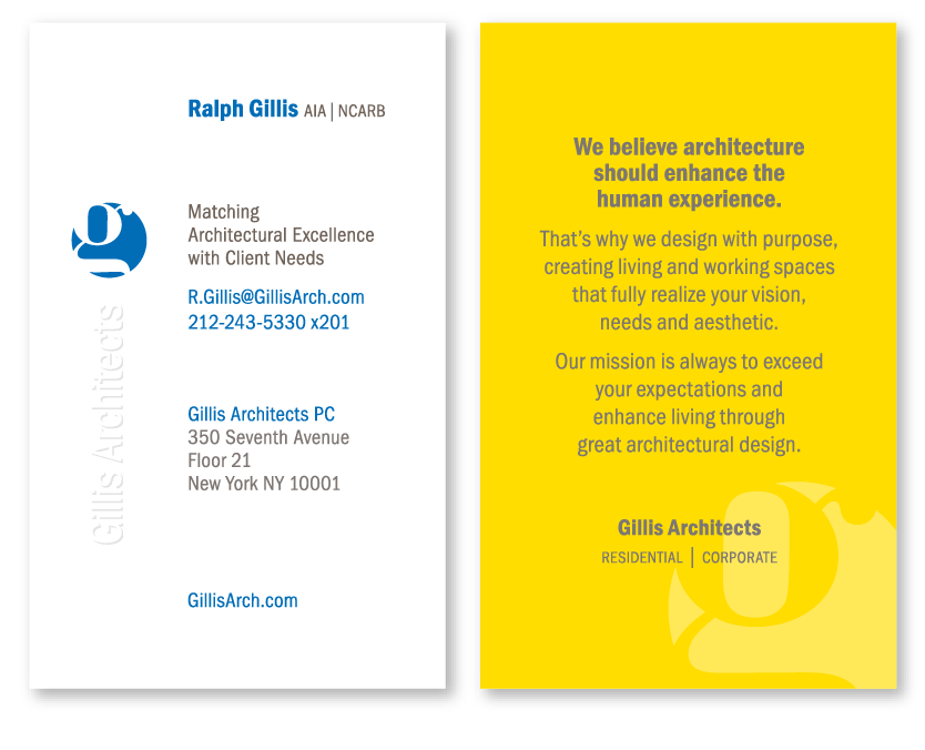 Ralph Gillis business card